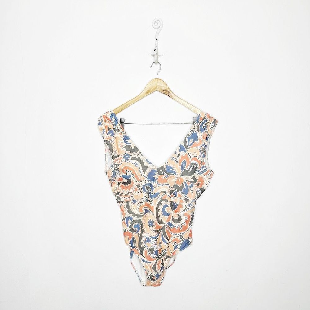 Summersalt Ruched Backflip One Piece Swimsuit LE Watercolor Paisley womens 14